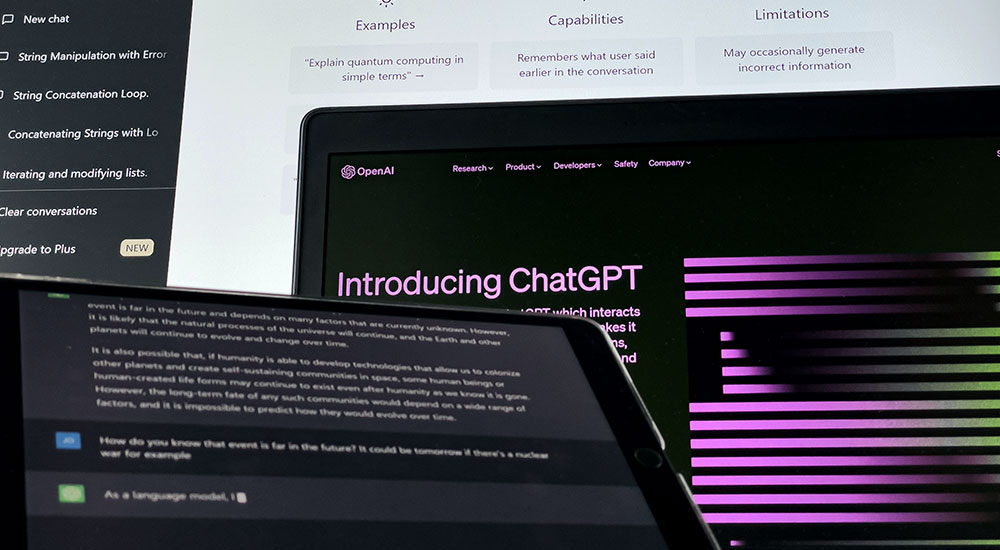Chat GPT on a screen
