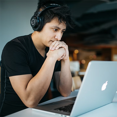 A concerned student attending his online class